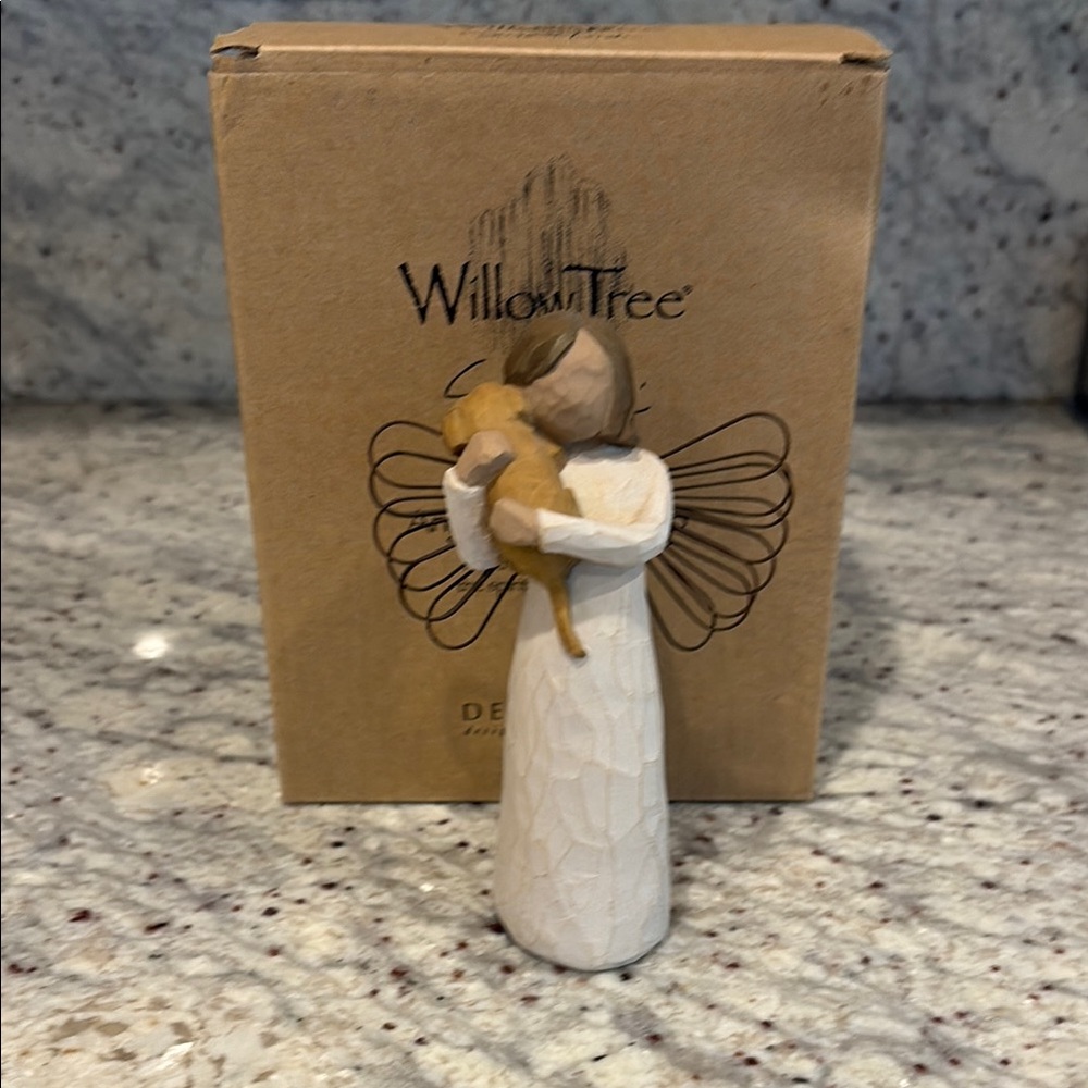 Willow Tree Angel with Tan Dog Figurine